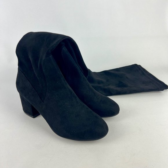 Steve Madden Womens Isaac Black Faux Suede Over the Knee Boots Block Heel size 6 - Picture 5 of 15